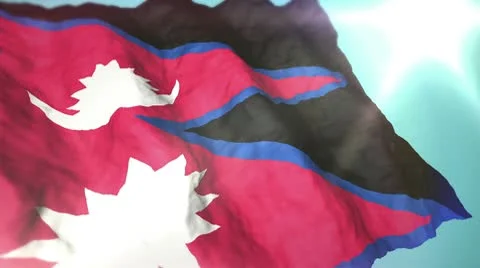 3d flag Nepal Stock Footage 10742318