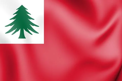 3D Flag of New England (Pine), USA. 3D Illustration. Stock Illustration