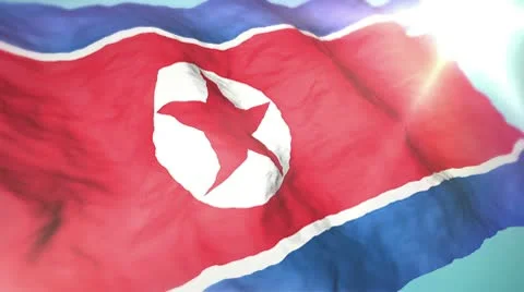 3d flag North Korea Stock Footage 10751383