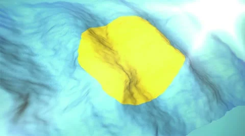 3d flag Palau Stock Footage 10751355