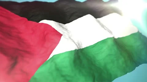 3d flag Palestine Stock Footage 10751353