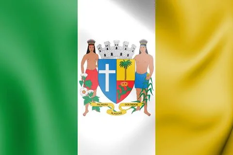 3D Flag of Palmeira dos Indios (Alagoas state) 3D Flag of Palmeira dos Ind... Stock Photos