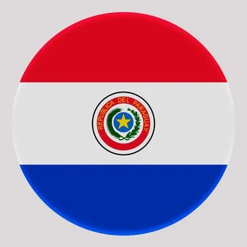 3D Flag of Paraguay on circle Illustrazione stock