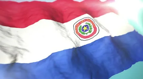 3d flag Paraguay Stock Footage 10751385
