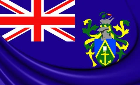 3D Flag of the Pitcairn Islands. 3D Illustration. Stock Illustration