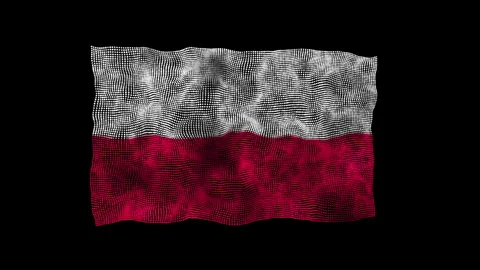 3d flag of the Poland consisting of round particles in motion Stock Footage 283695000