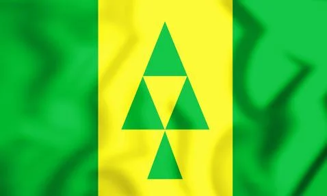 3D Flag of Prince Albert (Saskatchewan), Canada. 3D Illustration. Stock Illustration