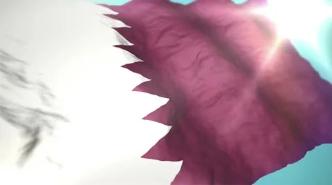 3d flag Qatar Stock Footage 10751287