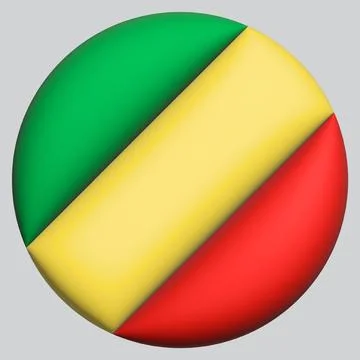 3D Flag of Republic of the Congo on circle Foto stock