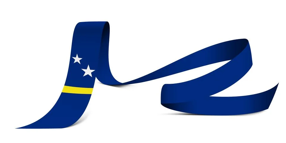 3D Flag on ribbon Stock Illustration