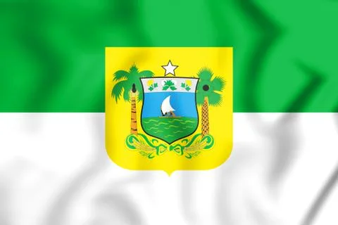 3D Flag of Rio Grande do Sul, Brazil. 3D Illustration. Stock Illustration