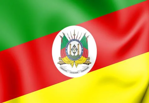 3D Flag of Rio Grande do Sul, Brazil. 3D Illustration. Stock-Illustration