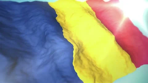 3d flag Romania Stock Footage 10751299