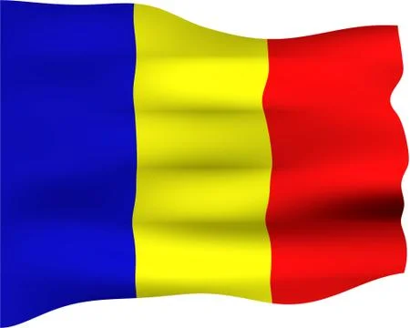 3D Flag of Romania Stock Illustration