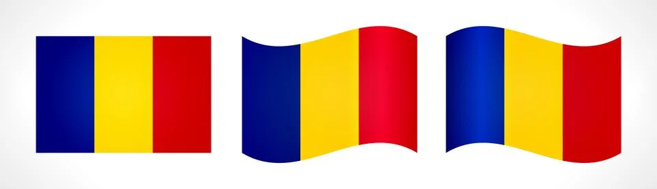 3D flag of Romania Stock Illustration