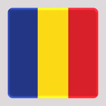 3D Flag of Romania on square Stock Illustration