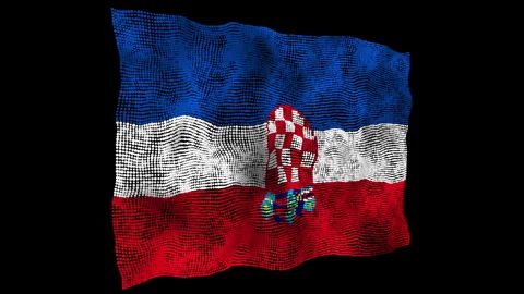 3d flag of the Russia consisting of round particles in motion Stock Footage 284646374