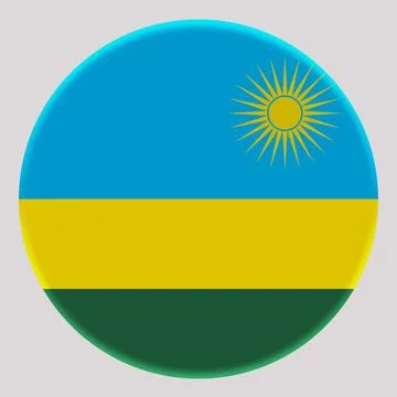 3D Flag of Rwanda on circle 스톡 일러스트