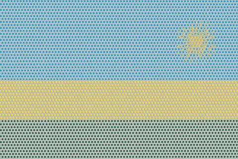 3D Flag of Rwanda on metal 스톡 일러스트