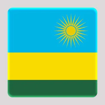 3D Flag of Rwanda on square 스톡 일러스트