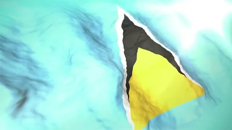 3d flag Saint Lucia Stock Footage 10742281