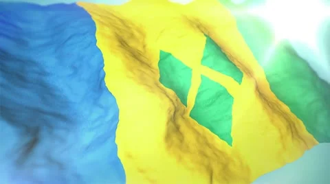 3d flag Saint Vincent and the Grenadines Stock Footage 10758454