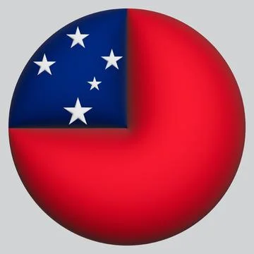 3D Flag of Samoa on circle Stock Photos