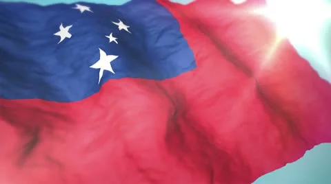 3d flag Samoa Stock Footage 10755855