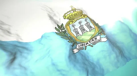 3d flag San Marino Stock Footage 10755914