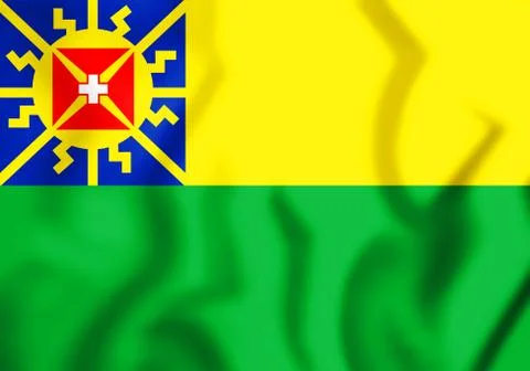 3D Flag of Santa Luzia do Itanhy (Sergipe), Brazil. 3D Illustration. Stock Illustration