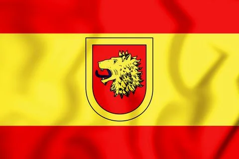3D Flag of Sehnde (Lower Saxony), Germany. Stock Illustration