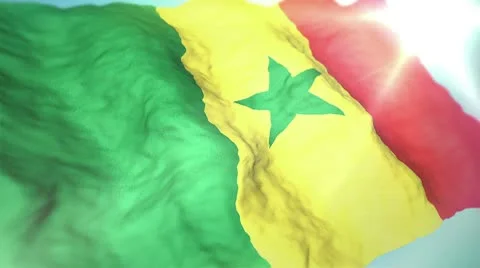 3d flag Senegal Stock Footage 10755858