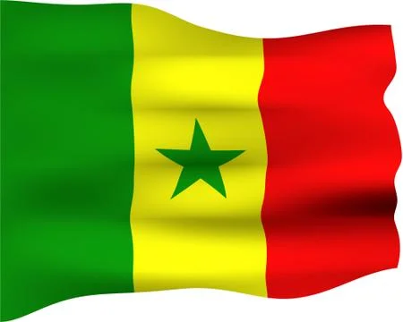 3D Flag of Senegal Stock Illustration
