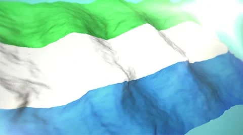 3d flag Sierra Leone Stock Footage 10755912