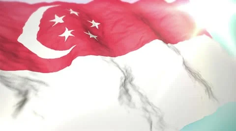 3d flag Singapore Stock Footage 10755823