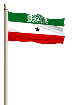3D Flag of Somaliland on a pillar Stock Illustration