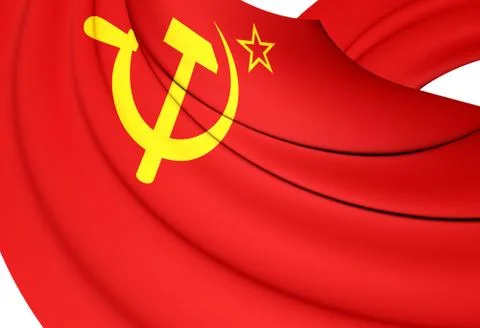 3D Flag of the Soviet Union (1923-1955). 3D Illustration. Stock Illustration