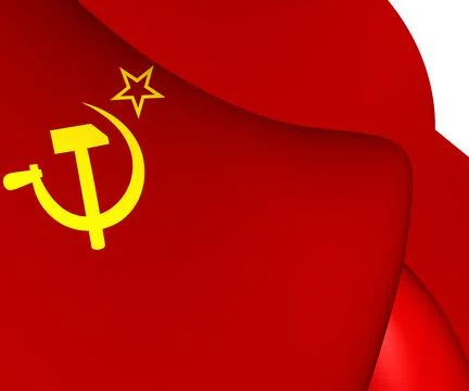 3D Flag of Soviet Union (1923-1955). 3D Illustration. Stock Illustration