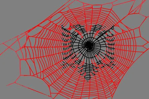 3D Flag on spider web 스톡 일러스트