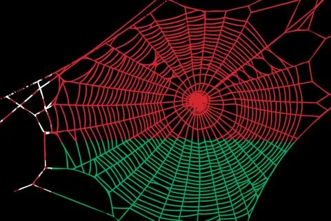 3D Flag on spider web Illustrazione stock