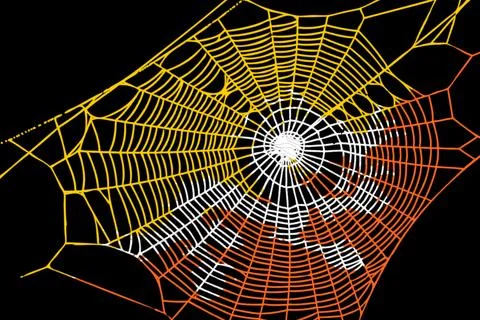 3D Flag on spider web 스톡 일러스트