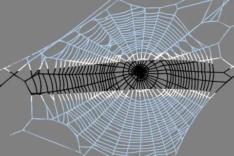 3D Flag on spider web Illustrazione stock
