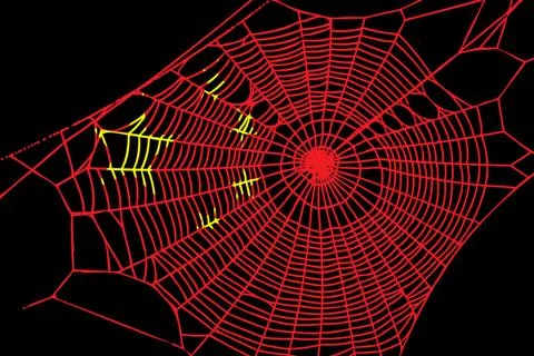 3D Flag on spider web Illustrazione stock