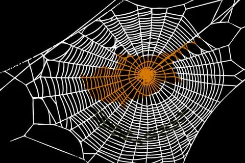3D Flag on spider web Stock-Illustration