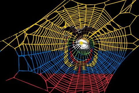 3D Flag on spider web Illustrazione stock