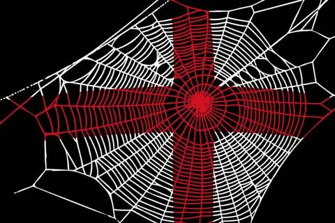 3D Flag on spider web Illustrazione stock