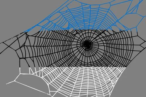 3D Flag on spider web Stock-Illustration