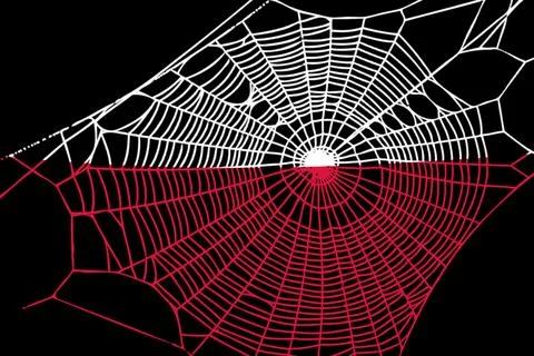 3D Flag on spider web Stock Illustration