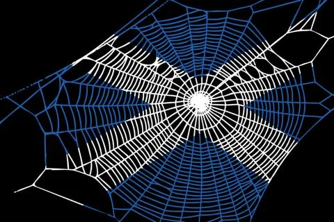 3D Flag on spider web Stock Illustration