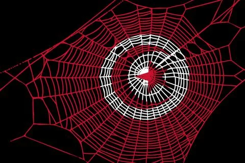 3D Flag on spider web Stock Illustration